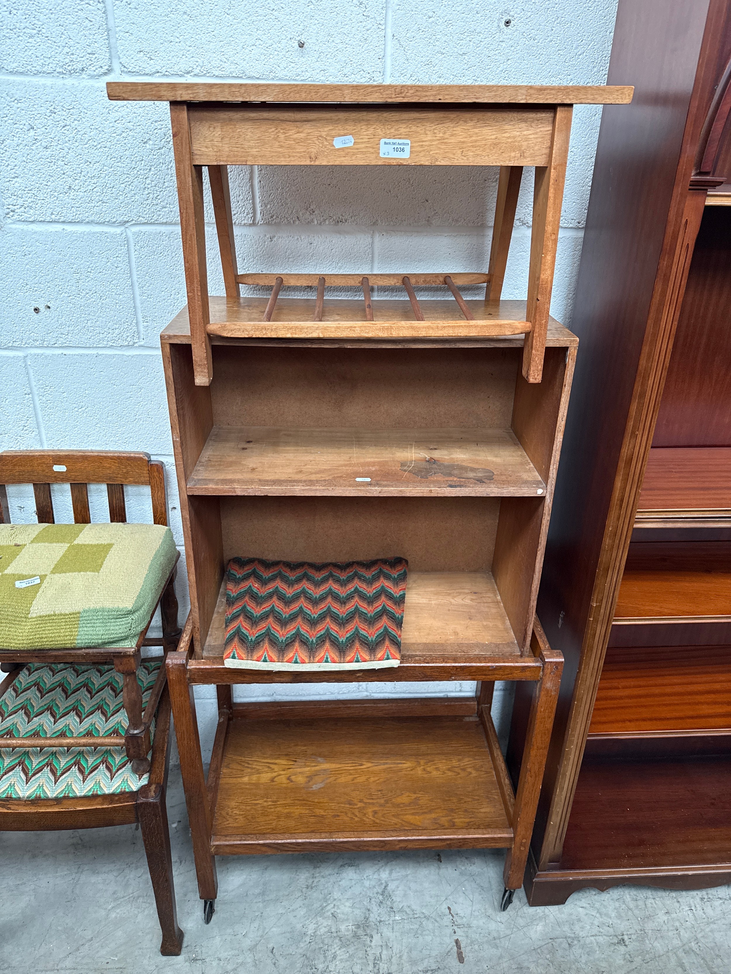 A small vintage light oak occasional table