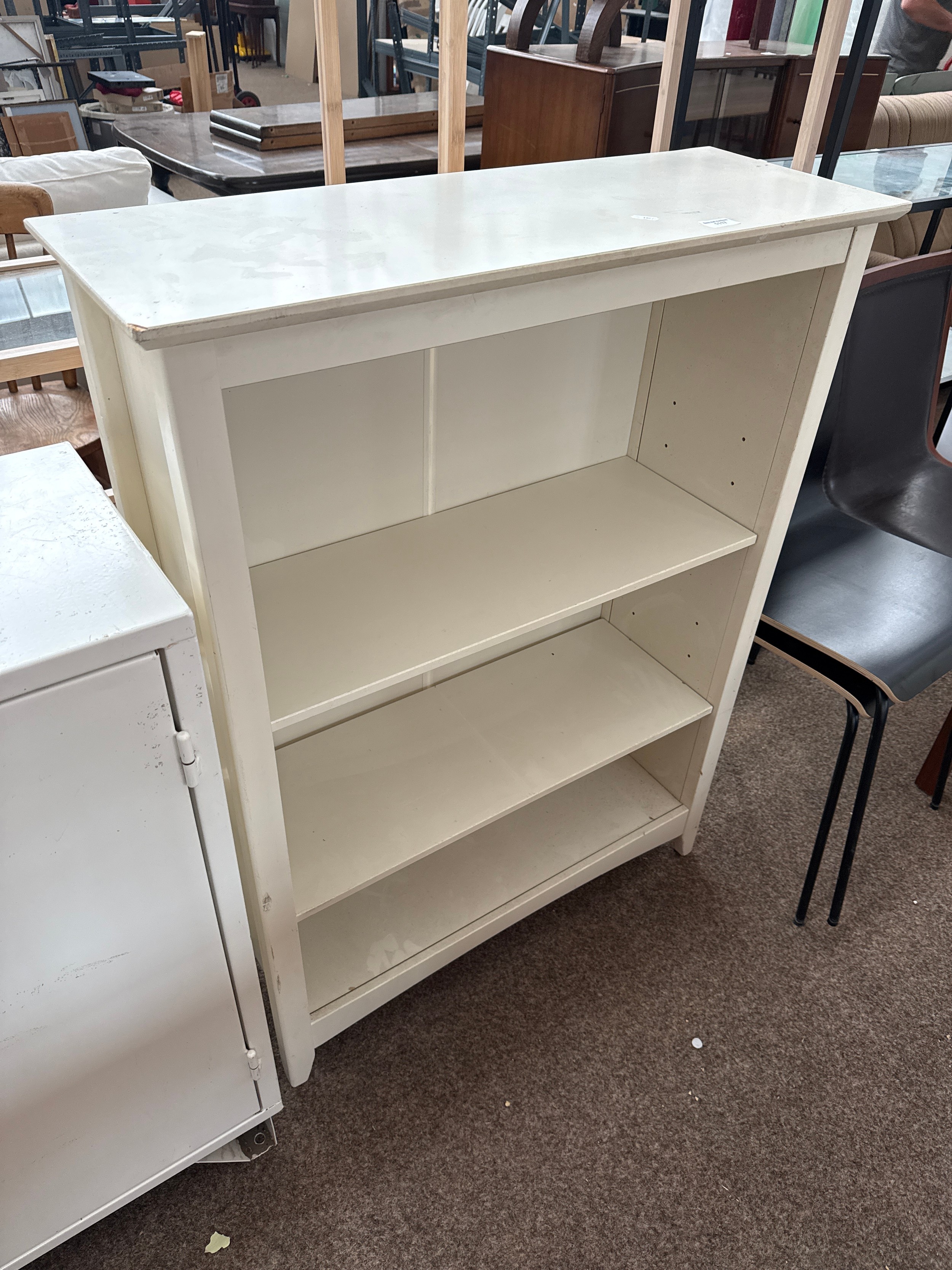 A 4 tier open shelf unit