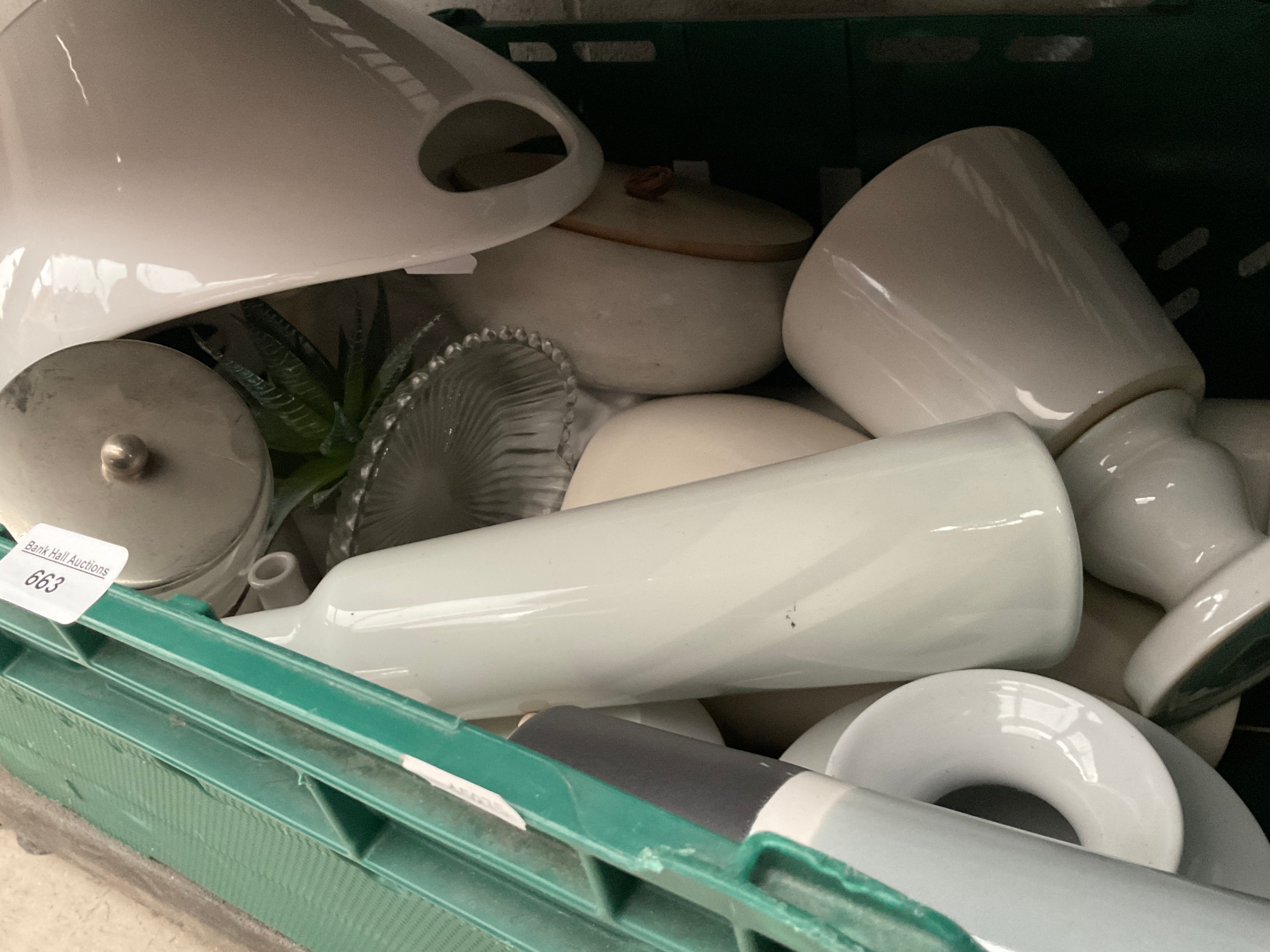Box of modern pottery