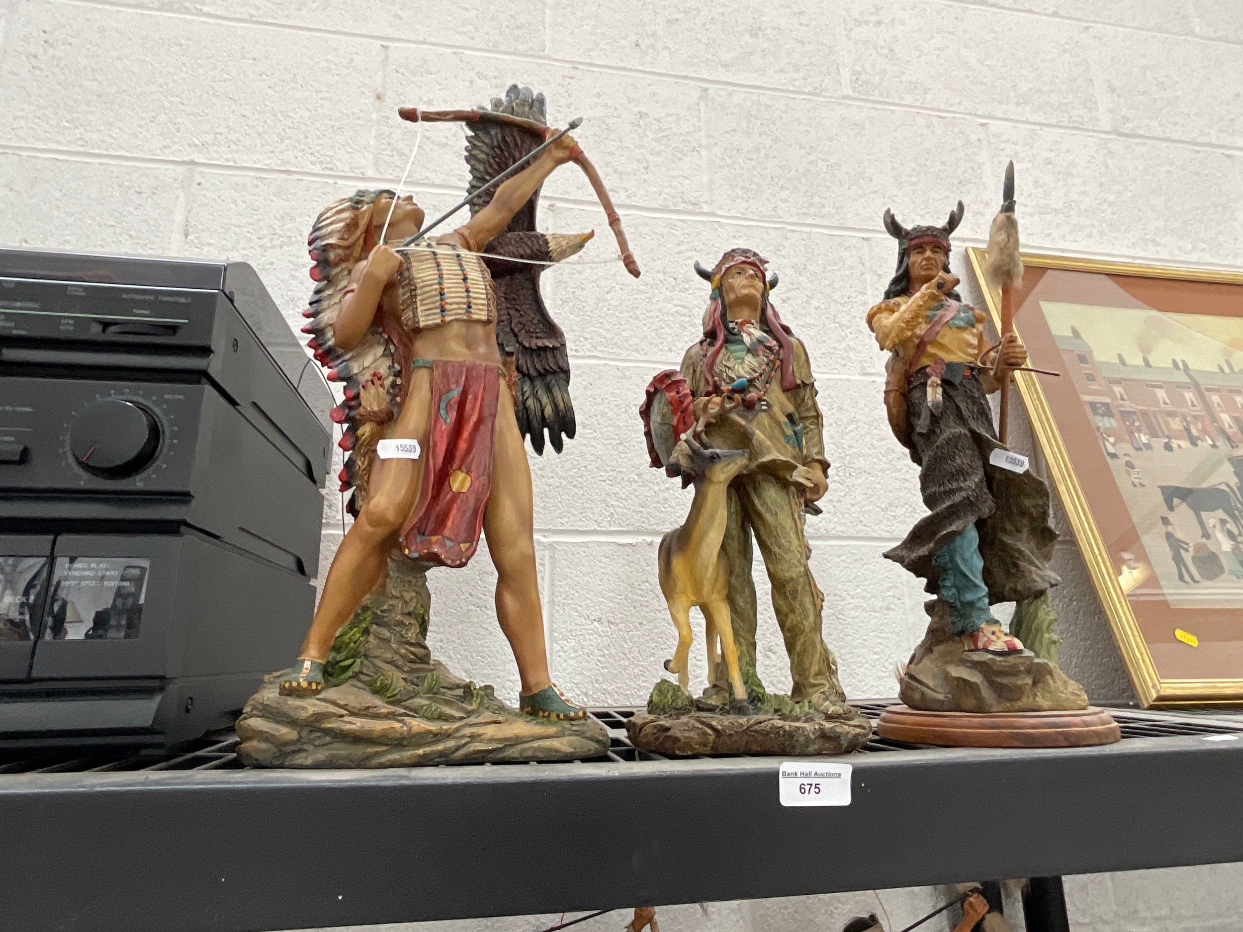 Three native American figurines