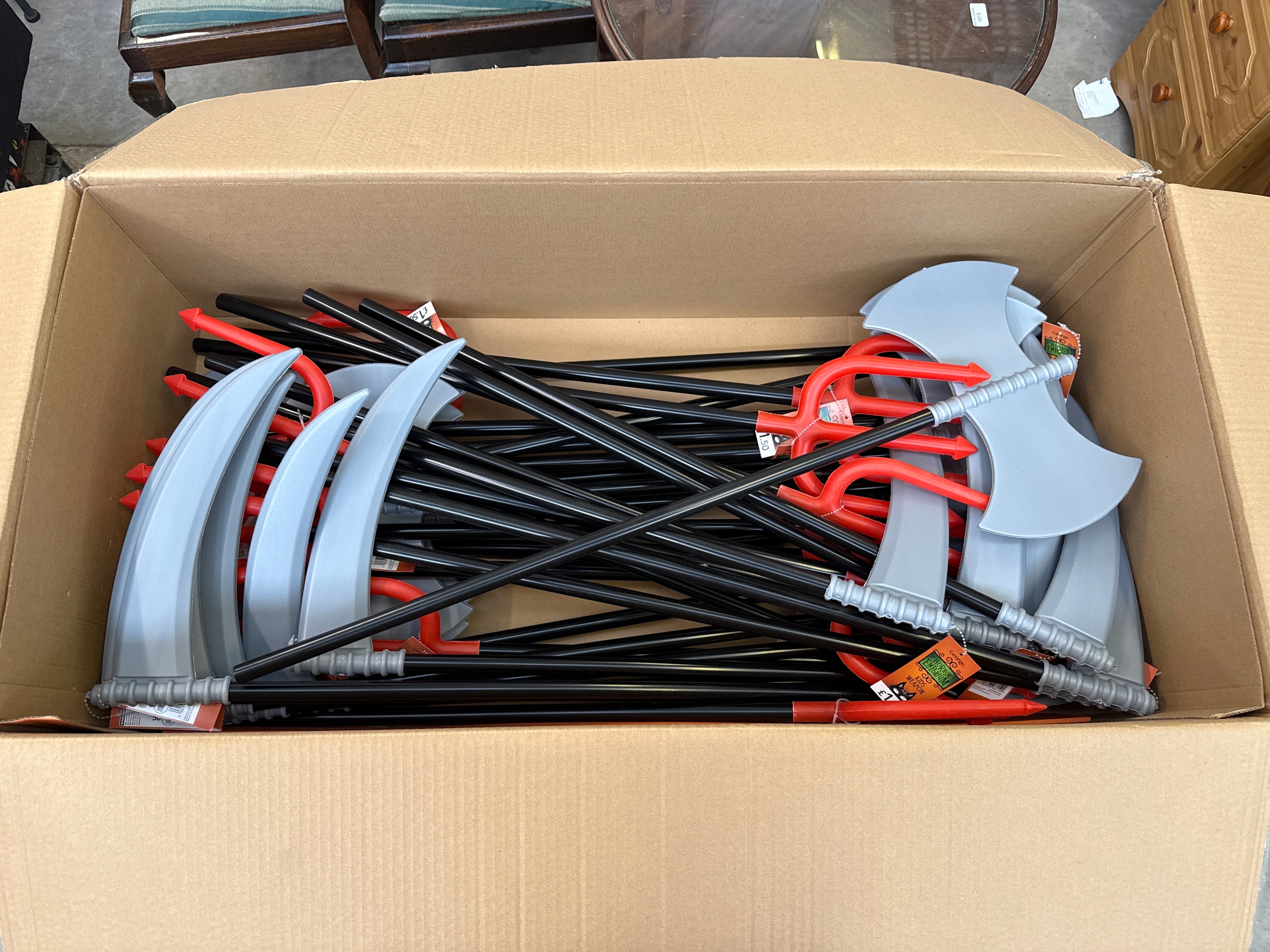 Large box of plastic Halloween props