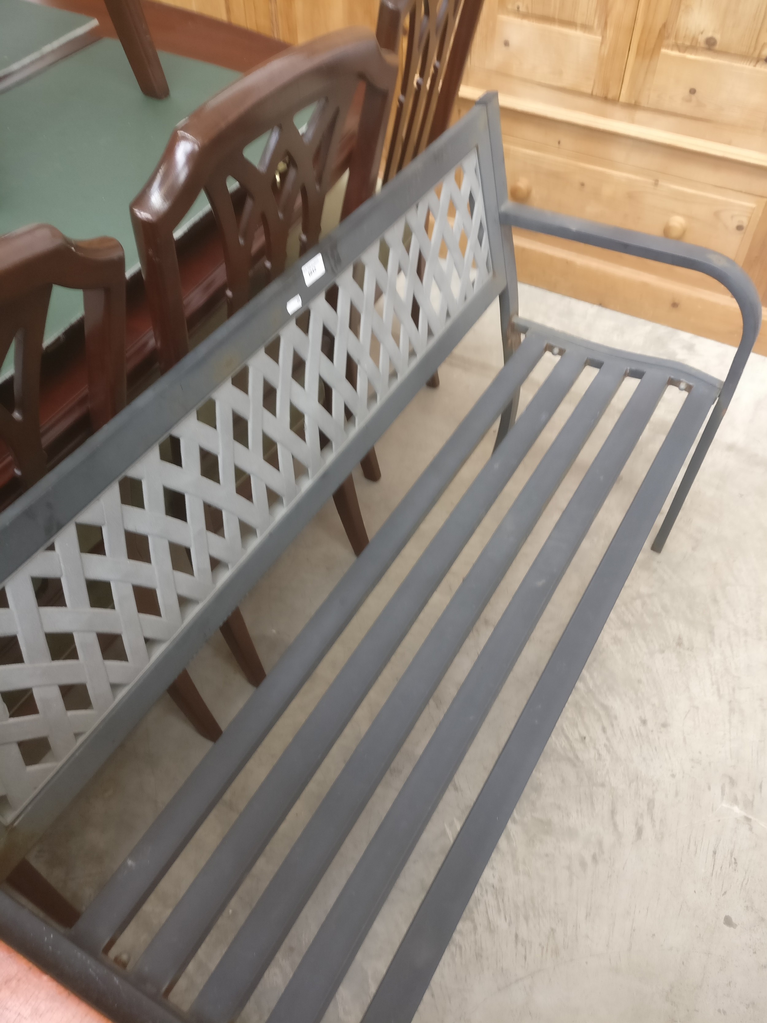 A 1.2M wide metal garden bench