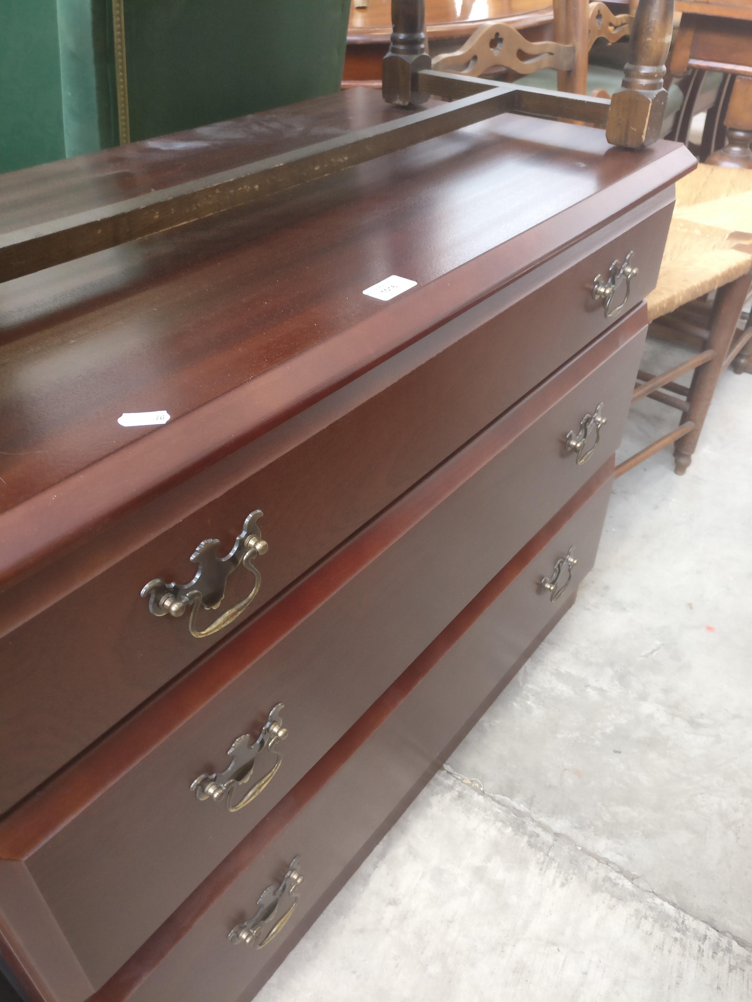 A retro mahogany 3 drawer chest
