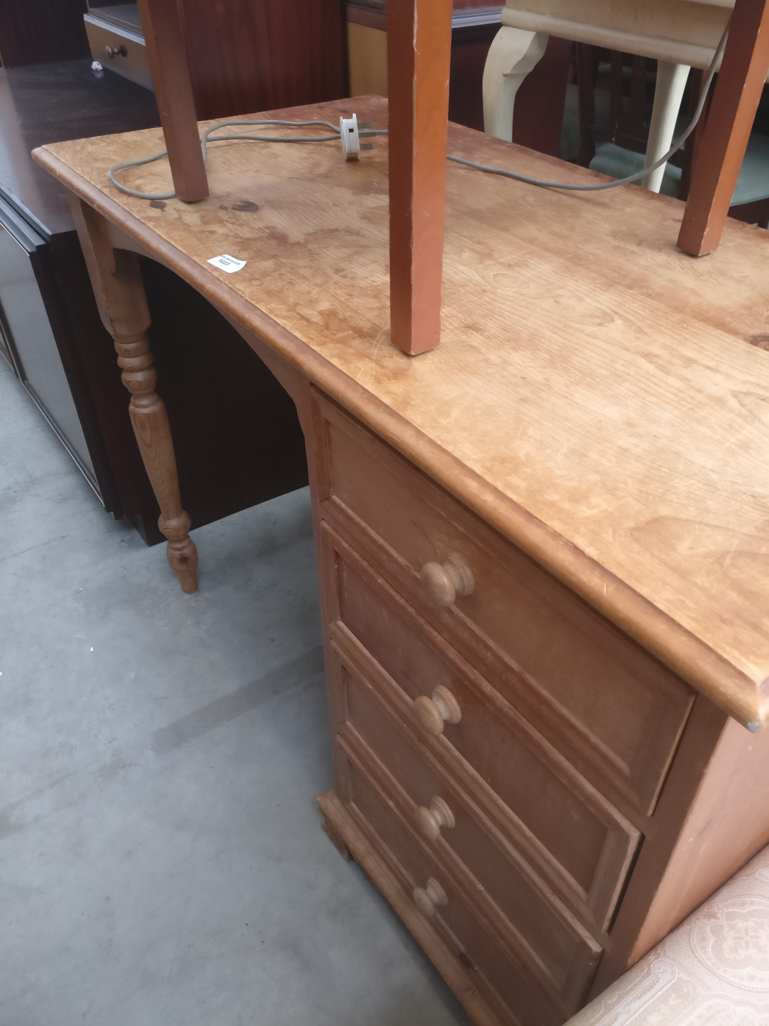 A small vintage pine 4 drawer desk/dressing table