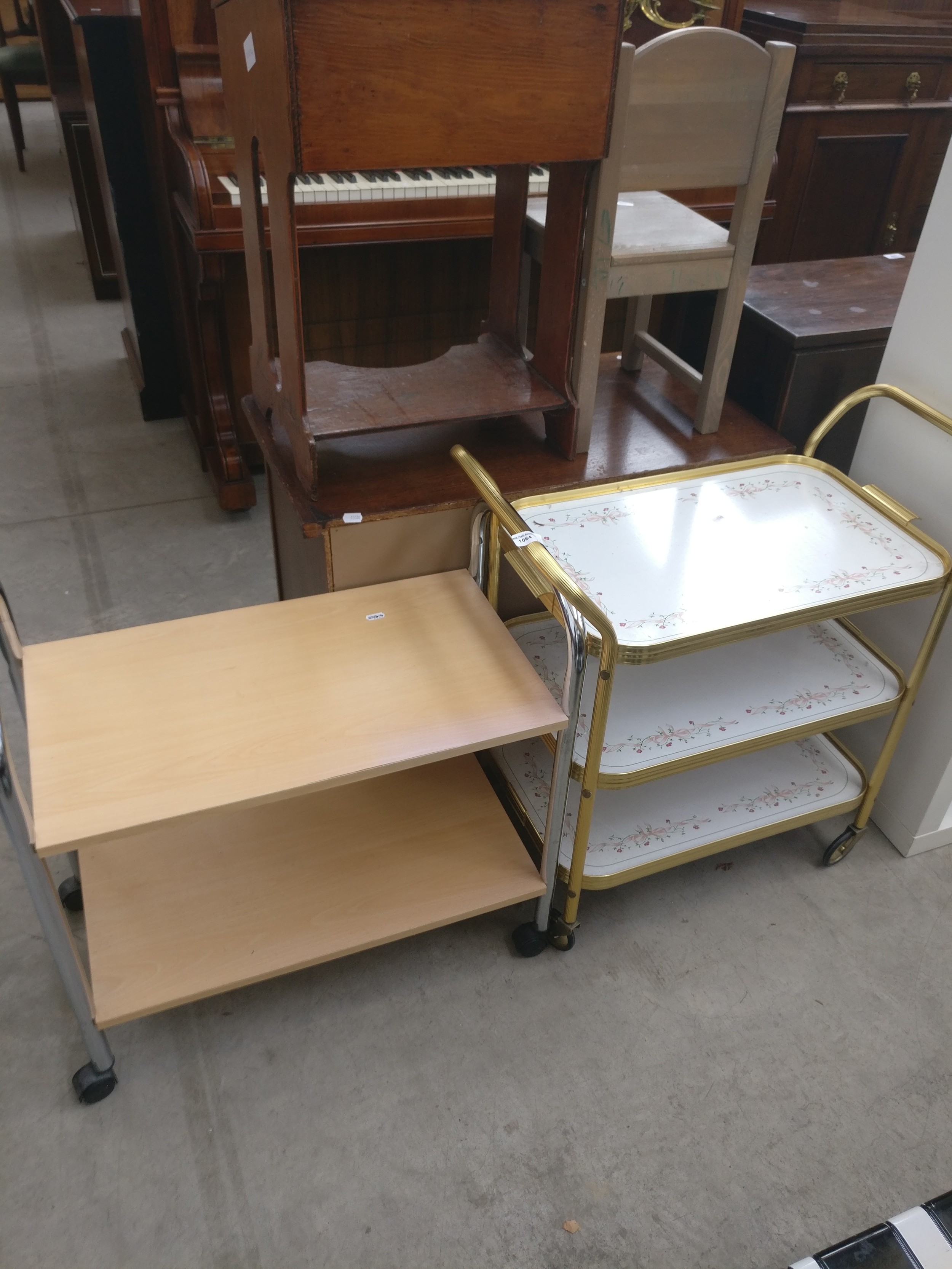 2 x vintage tea trolleys