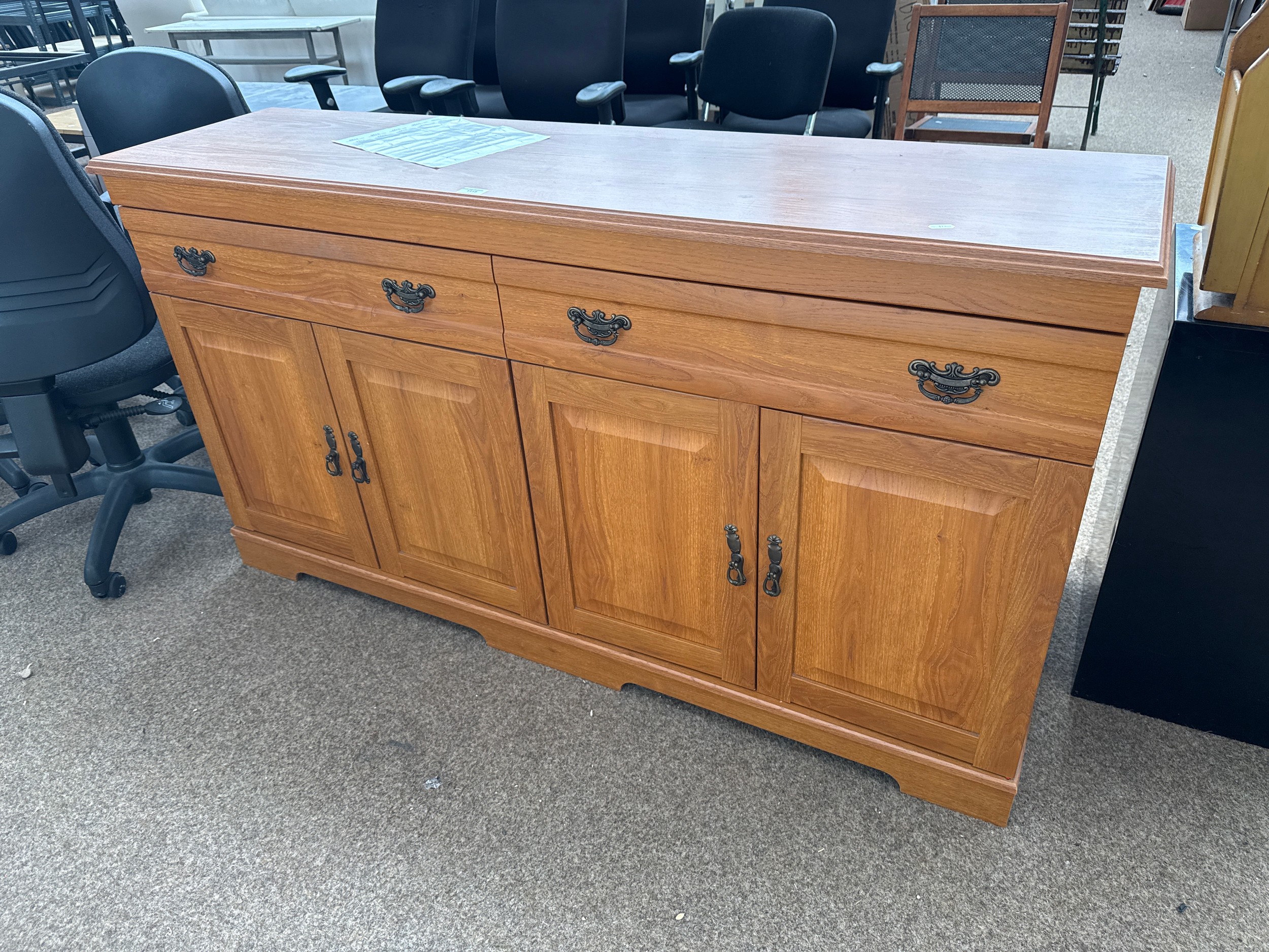 A large 2 drawer sideboard with lower cupboards