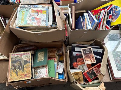 Five boxes of assorted books