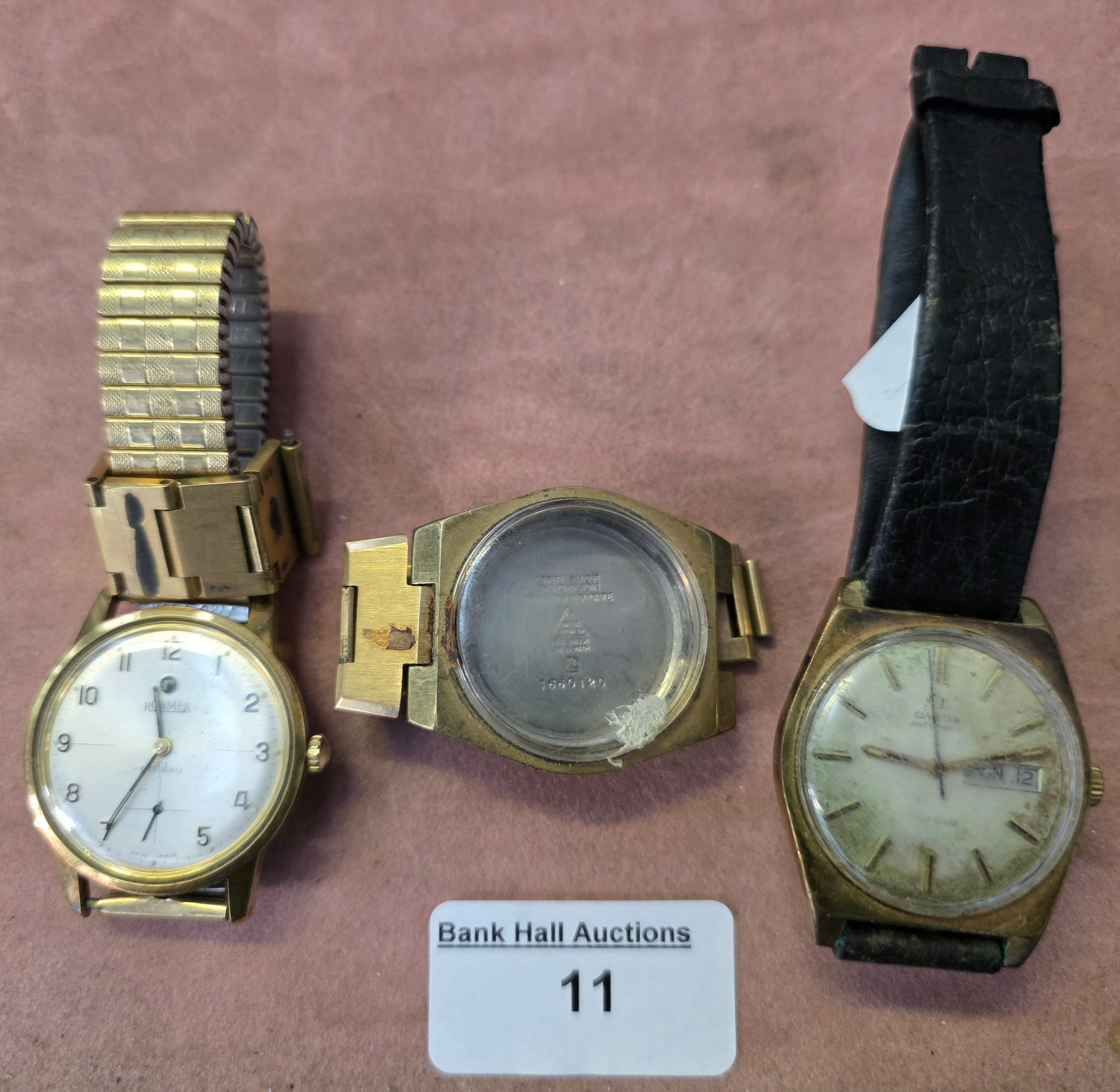 Two wristwatches & a watch surround with part strap (3)
