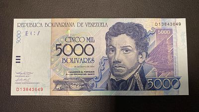 Venezuela 5000 bolivares 2004 P-84 UNC. nova unc