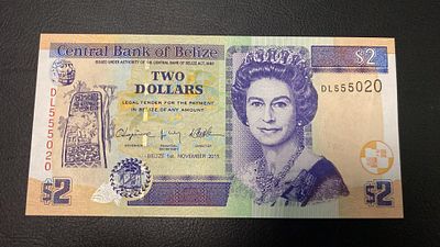 Belize 2 dollars 2011 P-66d UNC. nova unc