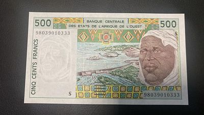 Guinea Bissau 500 francs 1998 P-910 UNC. nova unc