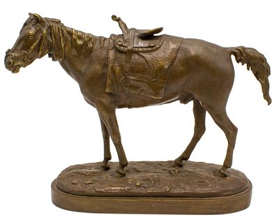"Оседланная лошадь". . копия скульптуры Лансере Е.А., 30Х10Х23 см, бронза.