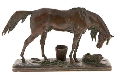 "Лошадь с собакой". . копия скульптуры Анри Альфреда Мари Жакмара 34Х10Х23 см.