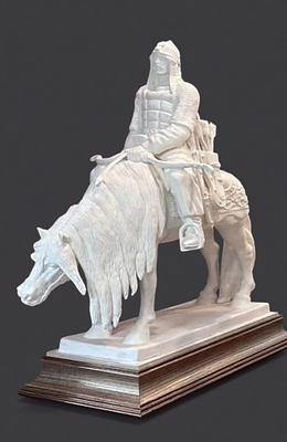 Скульптура "Алёша Попович", П.Стронский. Из серии "Три богатыря", бисквитный фарфор, высота 50 см