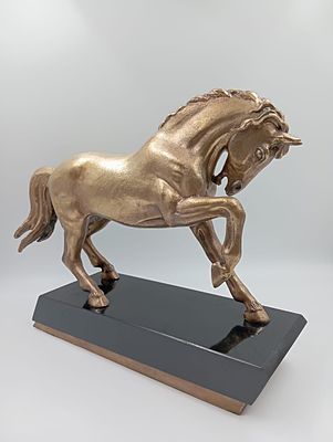 Кабинетная Скульптура "Конь". Бронза, камень - долерит. 37х12х29см.