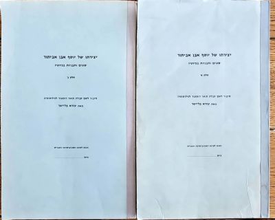 יצירתו של יוסף אבן אביתור : סוגים ותבניות בפיוטיו. מאת עזרא פליישר. תשכ"ח. דוקטורט. הדפסת 
