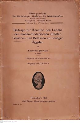 Beitrage zur kenntnis des lebens der mohammedanischen stadter, fellachen und Beduinen im 