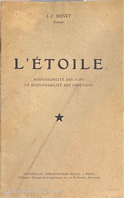 Rare book in French! Paris, 1946. 
L'etoile : Responsabilite des Juifs et responsabilite des 