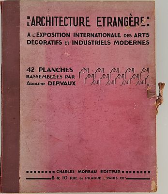 Rare exhibition catalog in French!
L'architecture etrangère. 42 plates of photographs and 