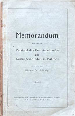 Rare! German and Czech. A special variant! German. 1910.
Memorandum dem loblichen Vorstand des 