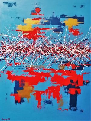 SAPORITI MARCO Gallarate (Varese) 1958 Tramonto sul mare 2021 Smalti lucidi... - SAPORITI MARCO 