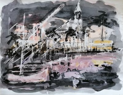 KIROVA DIANA Sofia (BG) (BG) 1962 night lights 2020 acrilici 33,00x42,00... - KIROVA DIANA Sofia 