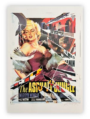 ROTELLA MIMMO Catanzaro (Cz) 1918 The asphalt jungle Serigrafia decollage con... - ROTELLA MIMMO 