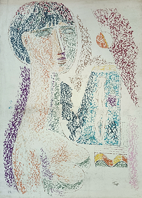 TOZZI MARIO Fossombrone (Ps) 1895 Figura 1970 Litografia a colori su carta... - TOZZI MARIO 