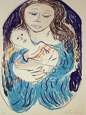 VIOLA GIUSEPPE Milano (Mi) 1933 Maternit&agrave; 1970 Litografia a colori es. 5/50... - VIOLA 