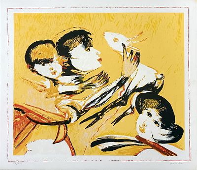 BRINDISI REMO Roma (Roma) 1918 Pastorale 1970 Serigrafia polimaterica su... - BRINDISI REMO Roma 