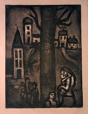 ROUAULT GEORGES Parigi (Francia) 1871 Nel vecchio sobborgo delle lunghe pene... - ROUAULT GEORGES 