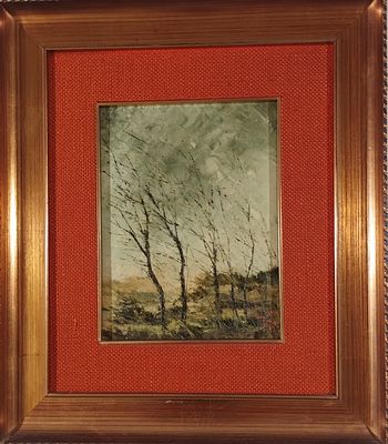 GUADAGNOLI ETTORE Rieti (RI) 1929 Bufera 1969 Olio su cartone telato... - GUADAGNOLI ETTORE Rieti 