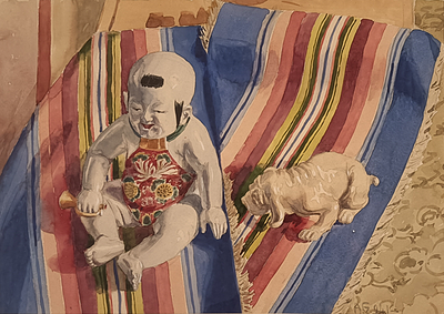 GALLI AMLETO Bologna (Bo) 1886 Senza titolo 1941 Mista su carta 35,00x50,00... - GALLI AMLETO 