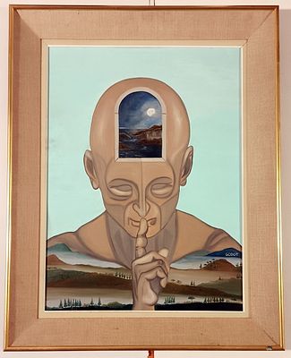 FIRMA INDECIFRATA N.D. ( -) 1900 Le silence de la nuit 1986 Olio su tela... - FIRMA INDECIFRATA 