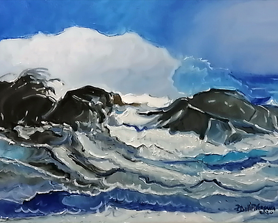 PIETRO DELL'AVERSANA - "Mare e scogli". DELL'AVERSANA PIETROSant'Arpino (Caserta) 1963"Mare e 