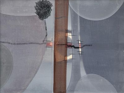 DANGELO SERGIO - Il riccio. DANGELO SERGIOMilano (MI) 1932Il riccio1962Olio su tela60,00x80 