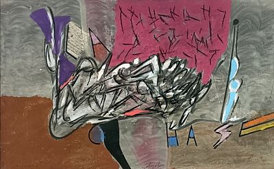 SERGIO DANGELO - La chasse. DANGELO SERGIOMilano (Mi) 1932La chasse1970Smalto e tempera su 