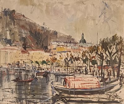 ANGELO CORTINA - Como Lungo lago. CORTINA ANGELO Trichiana (Bl) 1921Como Lungo lago1956Olio su 