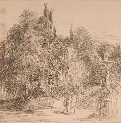 ANONIMO Anonimo (An) Paesaggio (recto) - Scena biblica (recto) Matita su... - ANONIMO Anonimo (An) 