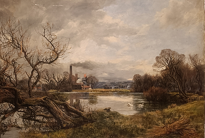 FIRMA INDECIFRATA N.D. ( -) 1900 Paesaggio (1888) Olio su tela 40,00x60,00... - FIRMA INDECIFRATA 