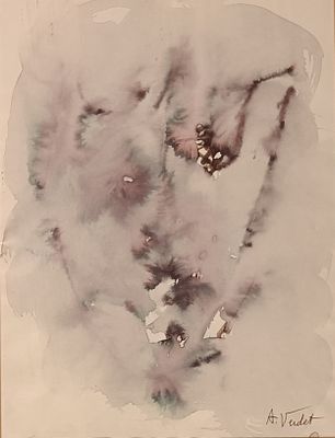 VERDET ANDR&Egrave; Nizza (Francia) 1913 Volto Acquarello su carta 31,00x23,00... - VERDET ANDR&Egrave; 