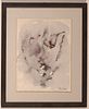 VERDET ANDR&Egrave; Nizza (Francia) 1913 Volto Acquarello su carta 31,00x23,00... - VERDET Image - 1
