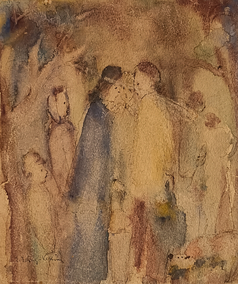 VEHLING ELSE SEHRIG Dusseldorf (Germania) 1897 Senza titolo Mista su carta... - VEHLING ELSE 