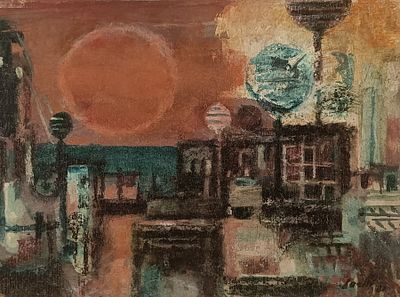 SAETTI BRUNO Bologna (Bo) 1902 Tramonto 1980 Olio su tavoletta 13,00x18,00... - SAETTI BRUNO 