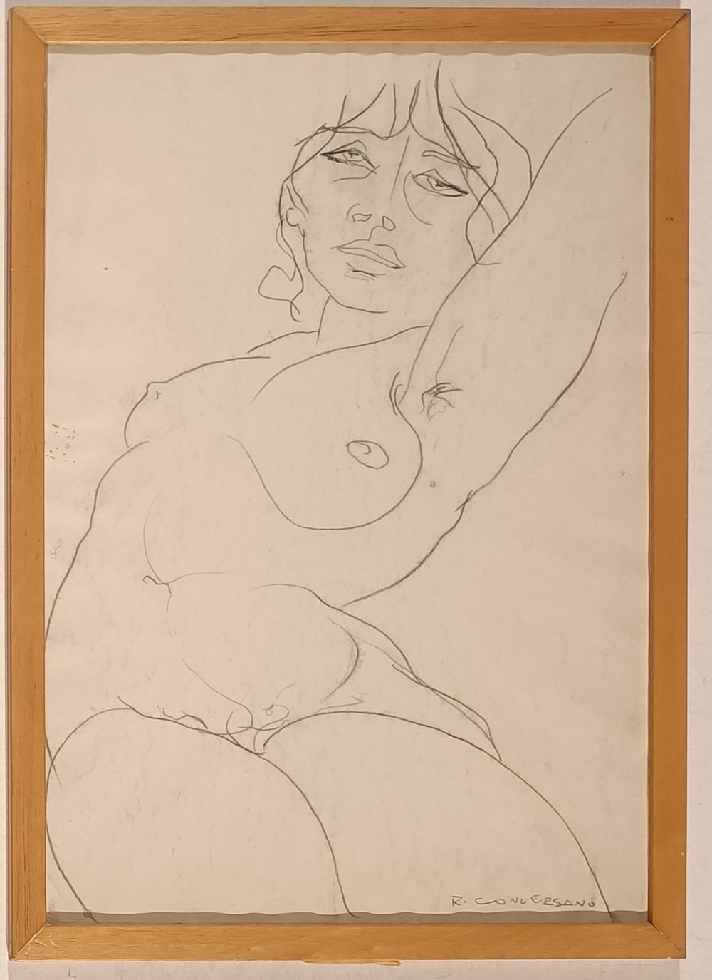 CONVERSANO ROMANO Rovigno in istria (Croazia) 1920 Nudo di donna Matita su... - CONVERSANO ROMANO 