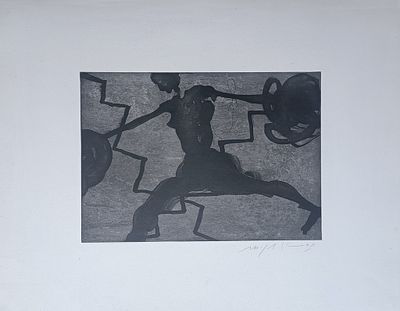 PALADINO MIMMO Paduli (Bn) 1948 Nudo che scende le scale 2003 Acquaforte,... - PALADINO MIMMO 