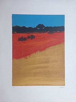 MATTIOLI CARLO Modena (Mo) 1911 Paesaggio Serigrafia su carta esemplare prova... - MATTIOLI CARLO 