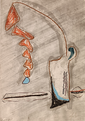 DANGELO SERGIO Milano (Mi) 1932 Le forgat Mista su carta 48,00x33,50... - DANGELO SERGIO Milano 