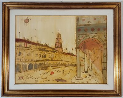 GIOVAGNOLI LUCA Rimini (RN) 1963 Vigevano 1993 Olio e sabbia su tela... - GIOVAGNOLI LUCA Rimini 