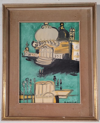 BRINDISI REMO Roma (Roma) 1918 Venezia Olio su tela 40,00x30,00 Certificato... - BRINDISI REMO 